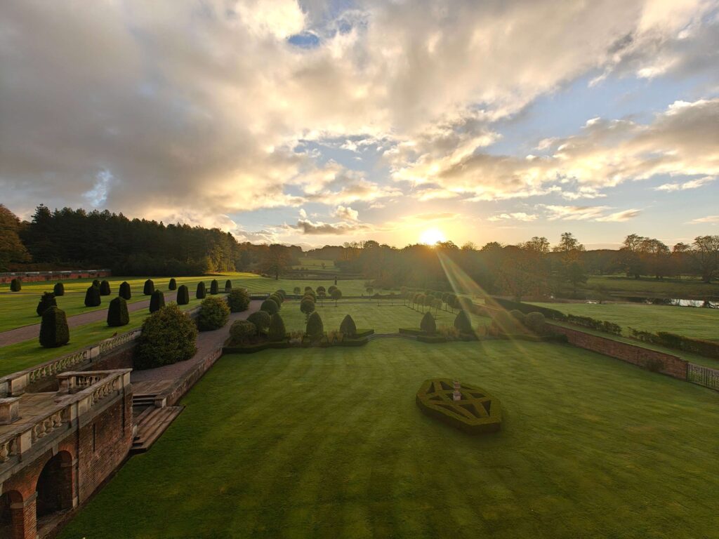 Spectacular views across the grounds of Knowsley Hall