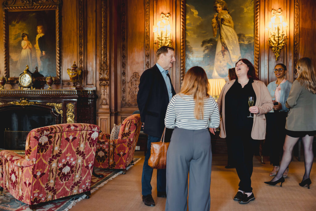 The 19th Earl of Derby greeting attendees